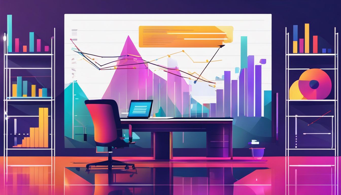 A vibrant line graph in a modern office setting. A vibrant line graph in a modern office setting.